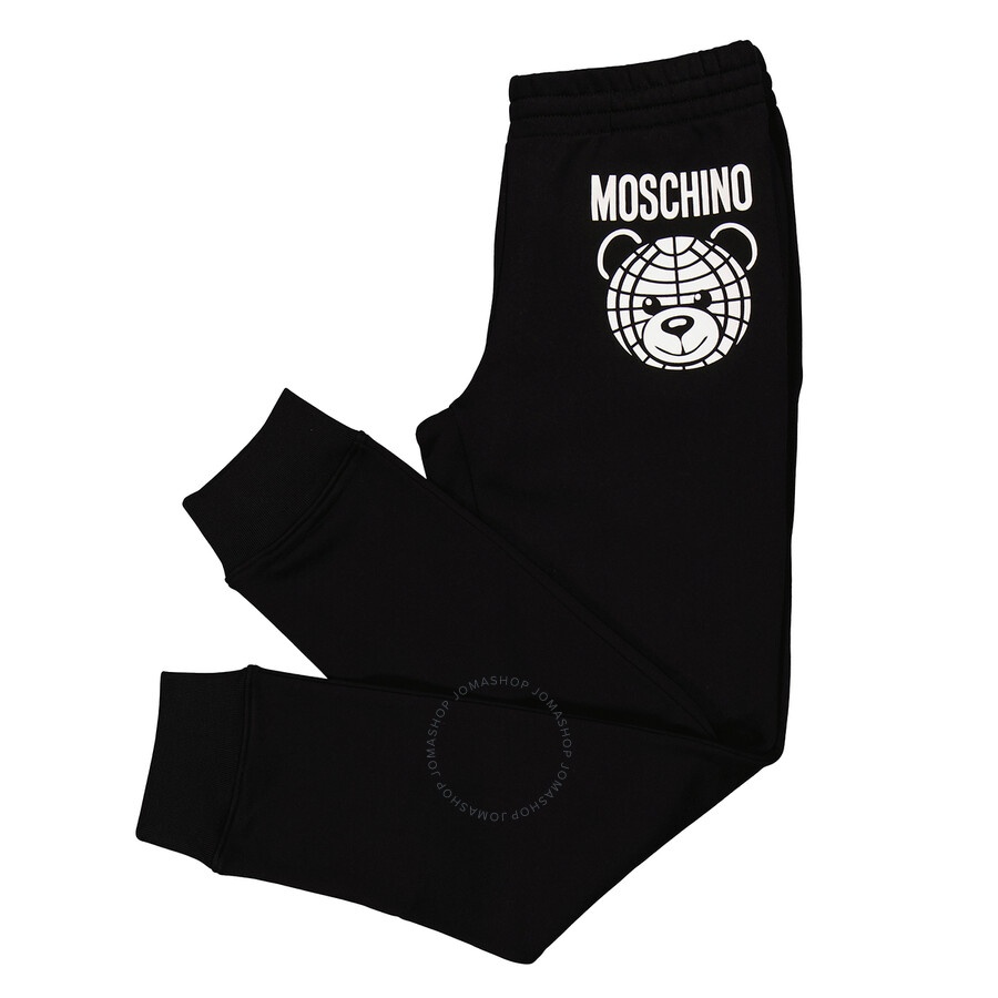 Moschino Fantasy Print Black Teddy Bear Organic Fleece Joggers - 7