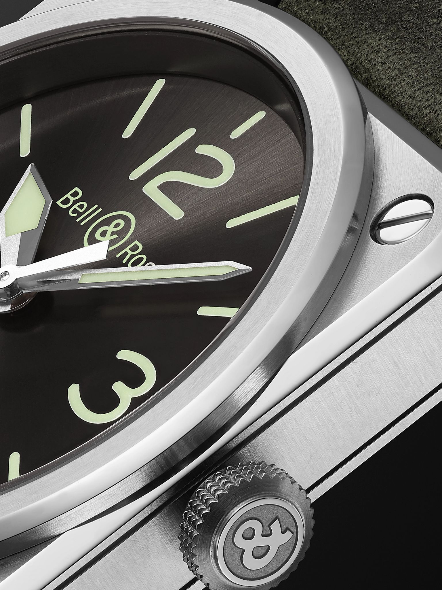 BR 03-92 Grey Lum Automatic 42mm Stainless Steel and Leather Watch, Ref. No. BR0392-GC3-ST/SCA Black - 5