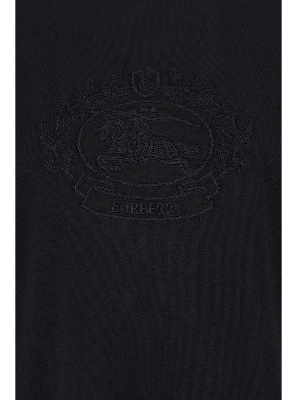 Burberry Men Black Boxy T-Shiirt With Tonal Equestrian Knight Embroidery In Cotton Man - 3