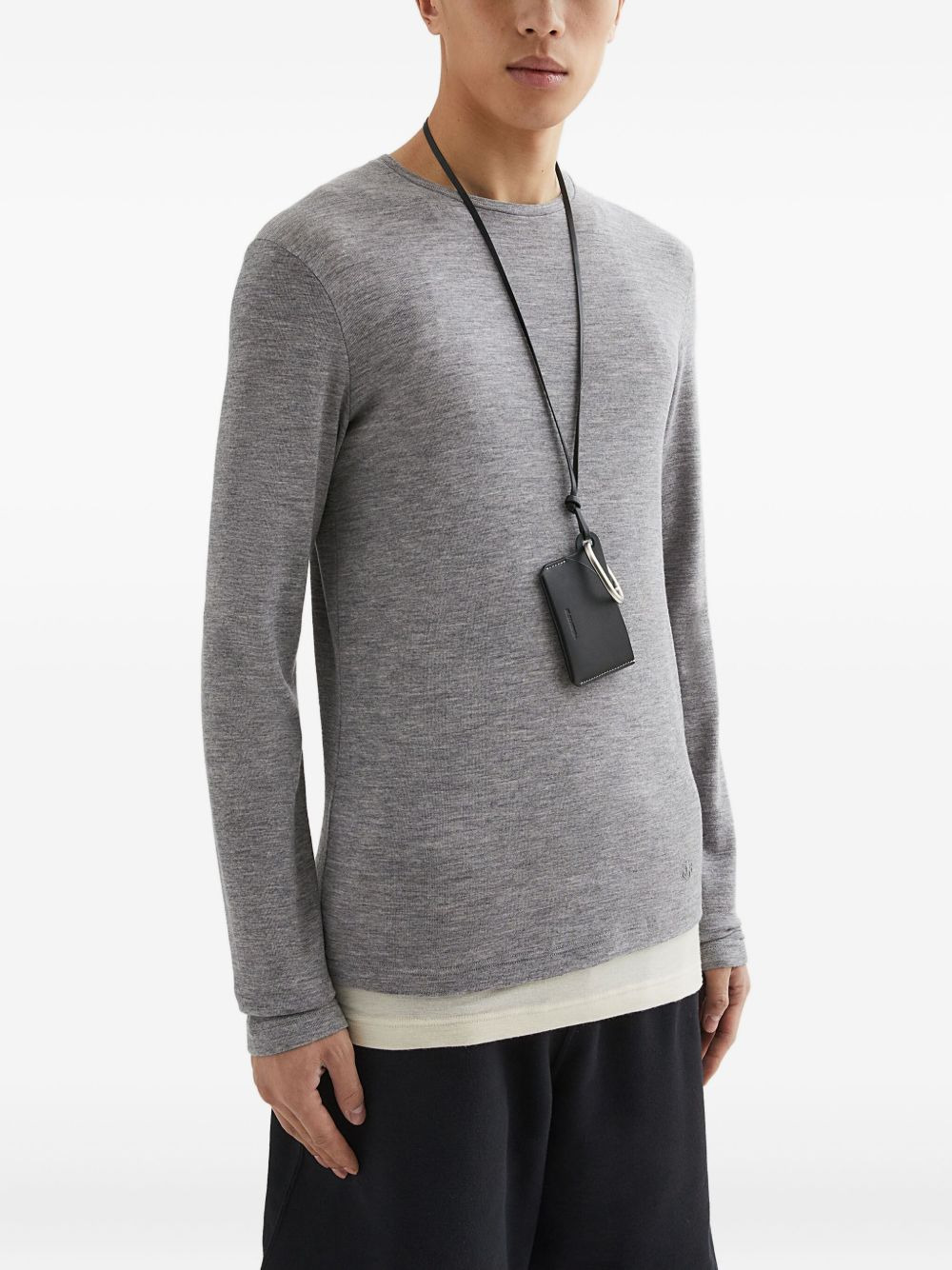 wool layered T-shirt - 3