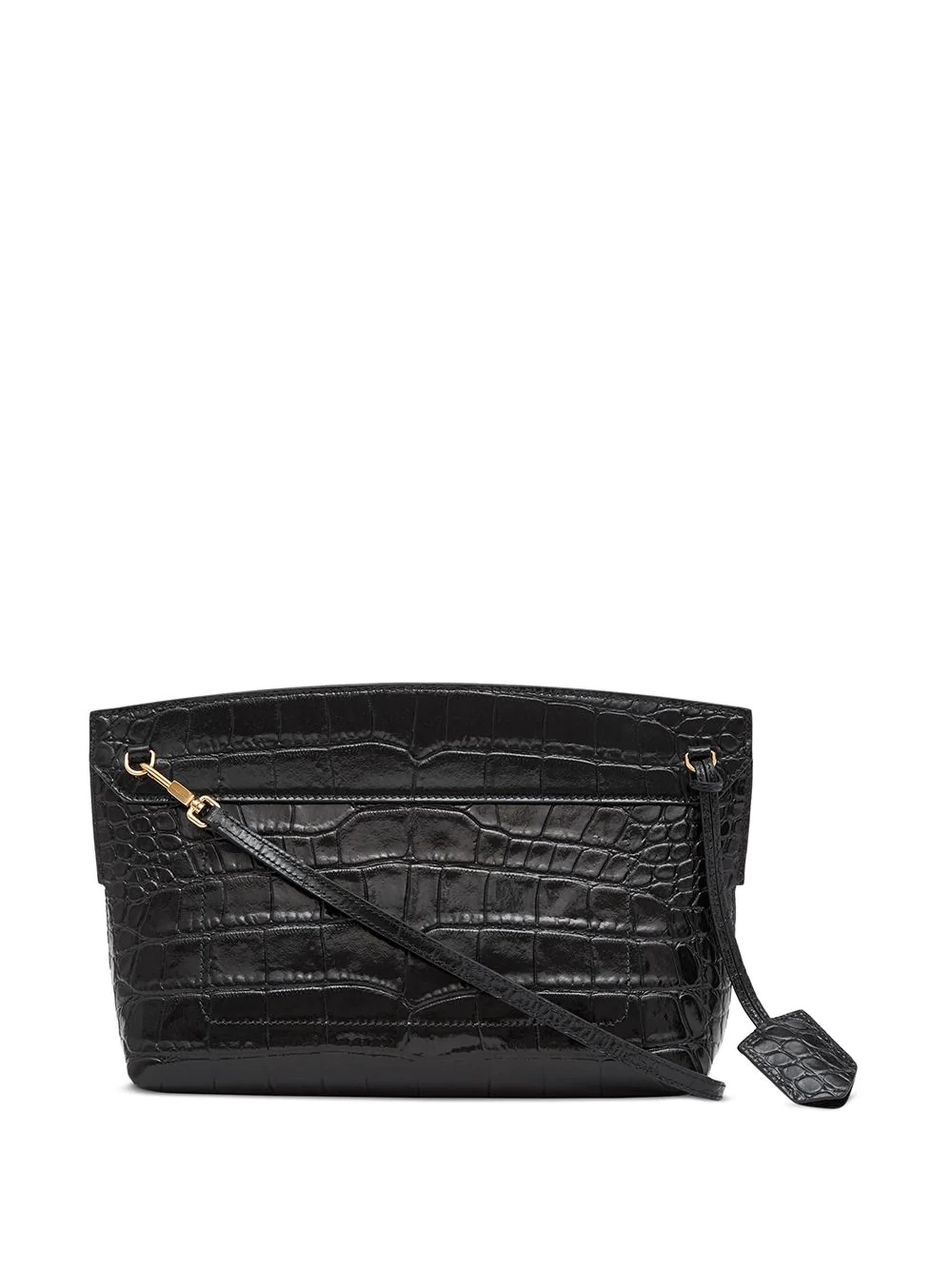 Society embossed crocodile-effect clutch - 3