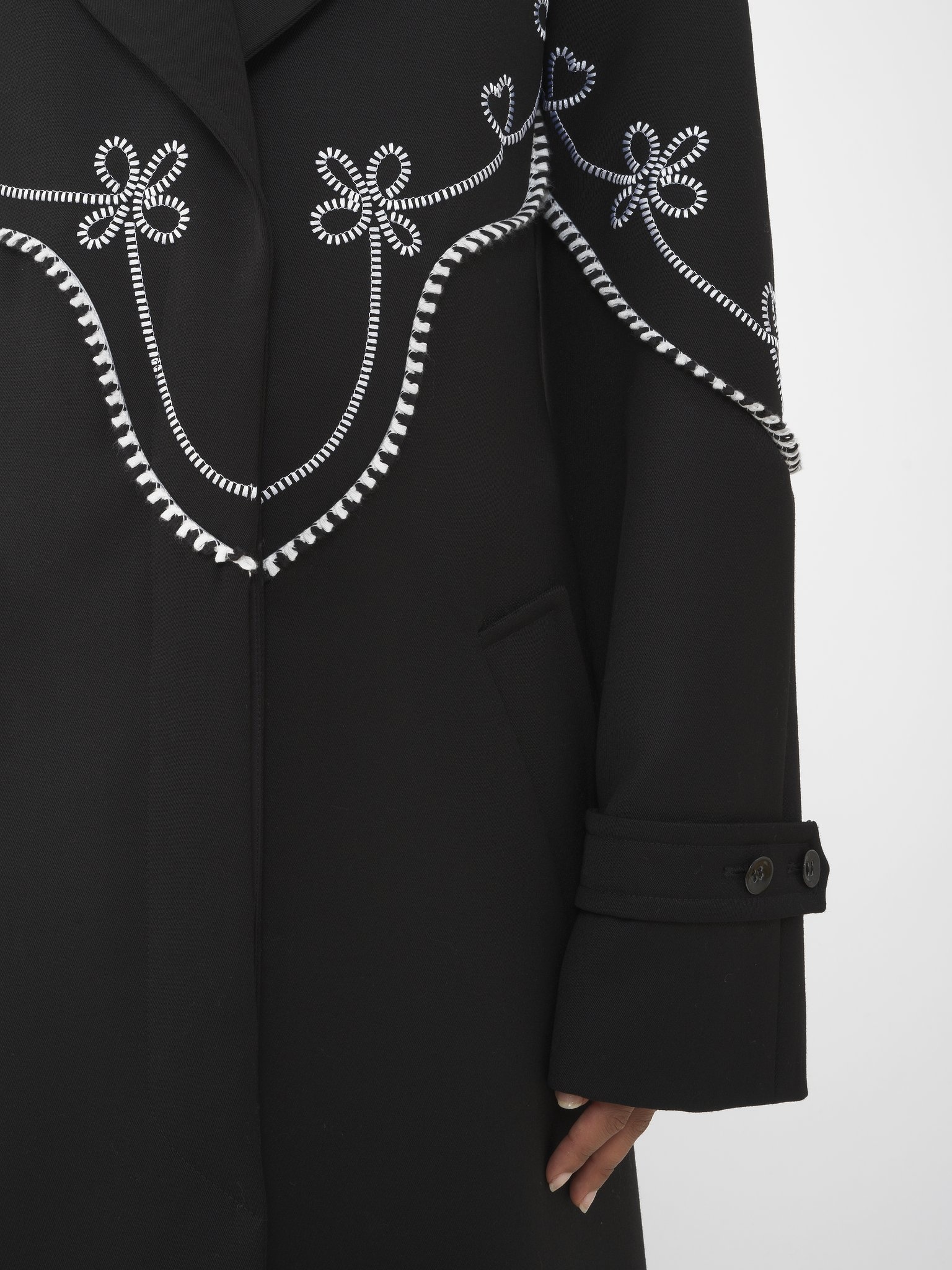 EMBROIDERED LONG TRENCH COAT - 7