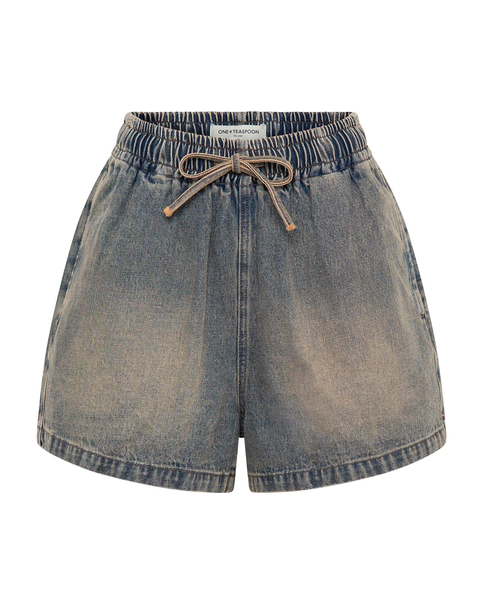 Boxer Low Waist Denim Shorts - Island Blue - 1