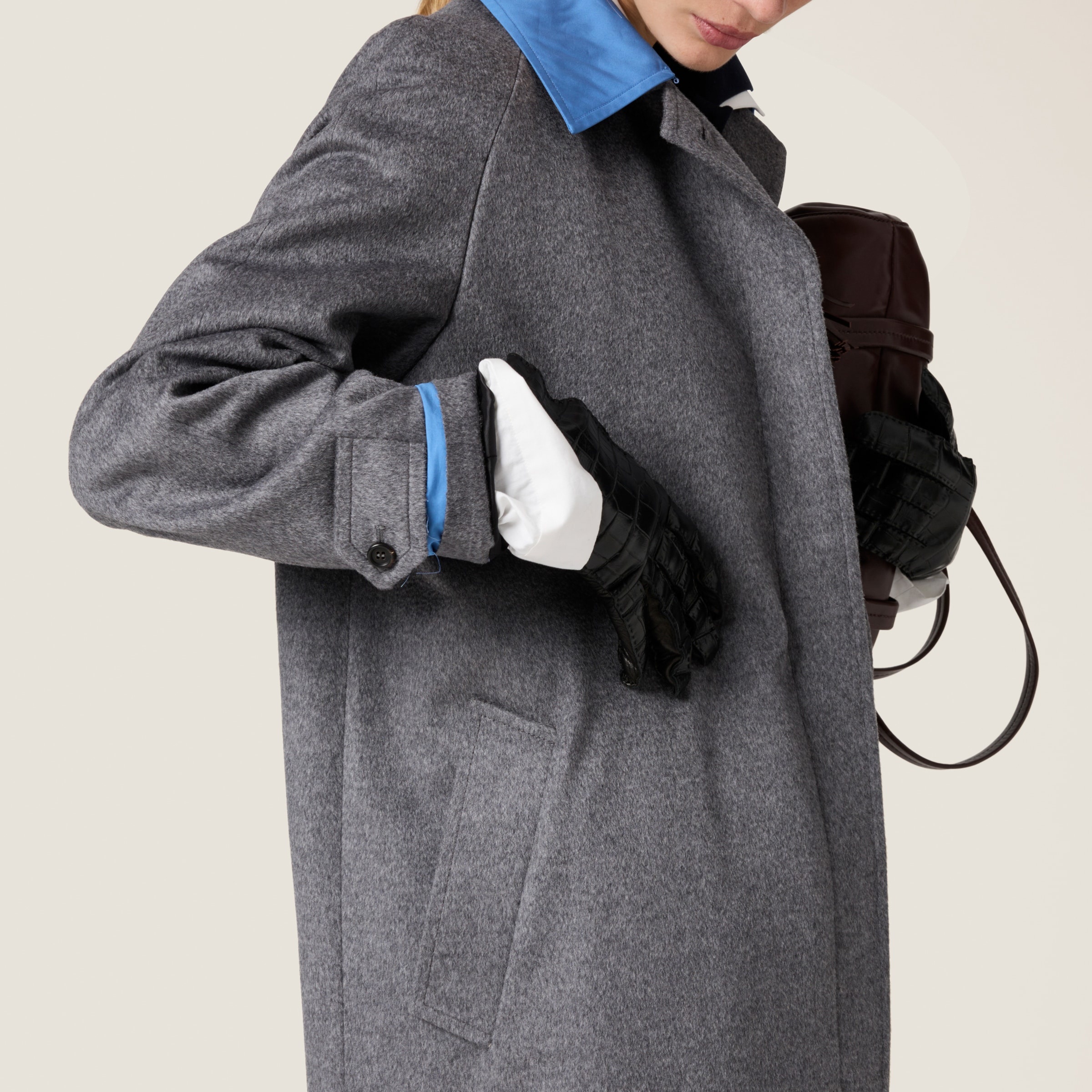 Single-breasted velour coat - 4