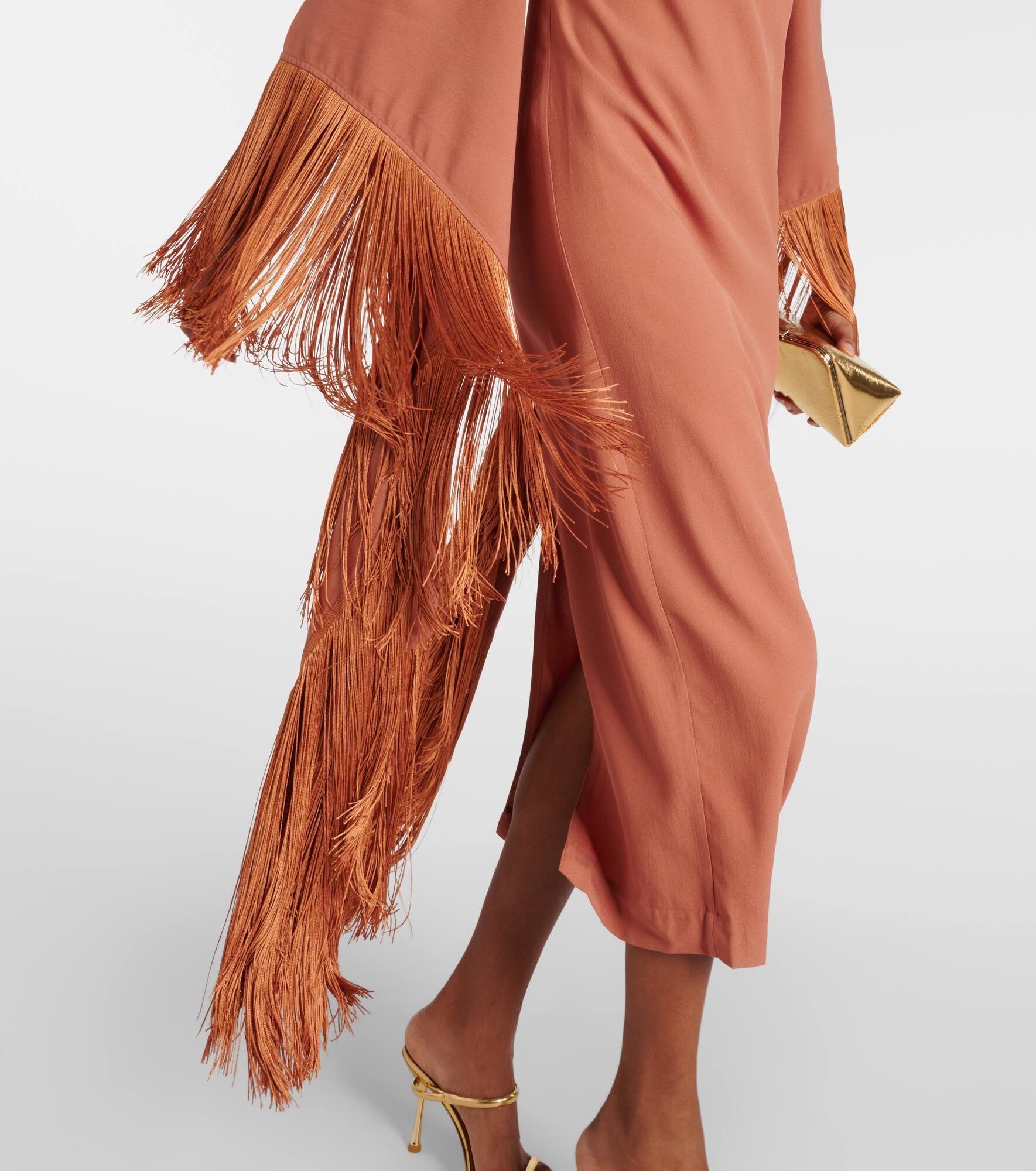 Del Mar fringed crêpe midi dress - 6