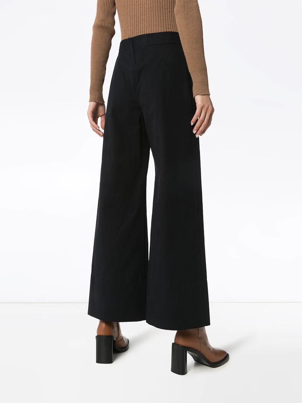 buttoned flared trousers - 4