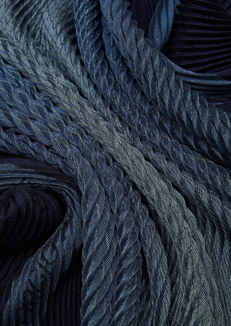 GIORGIO ARMANI Pleated silk and wool scarf outlook