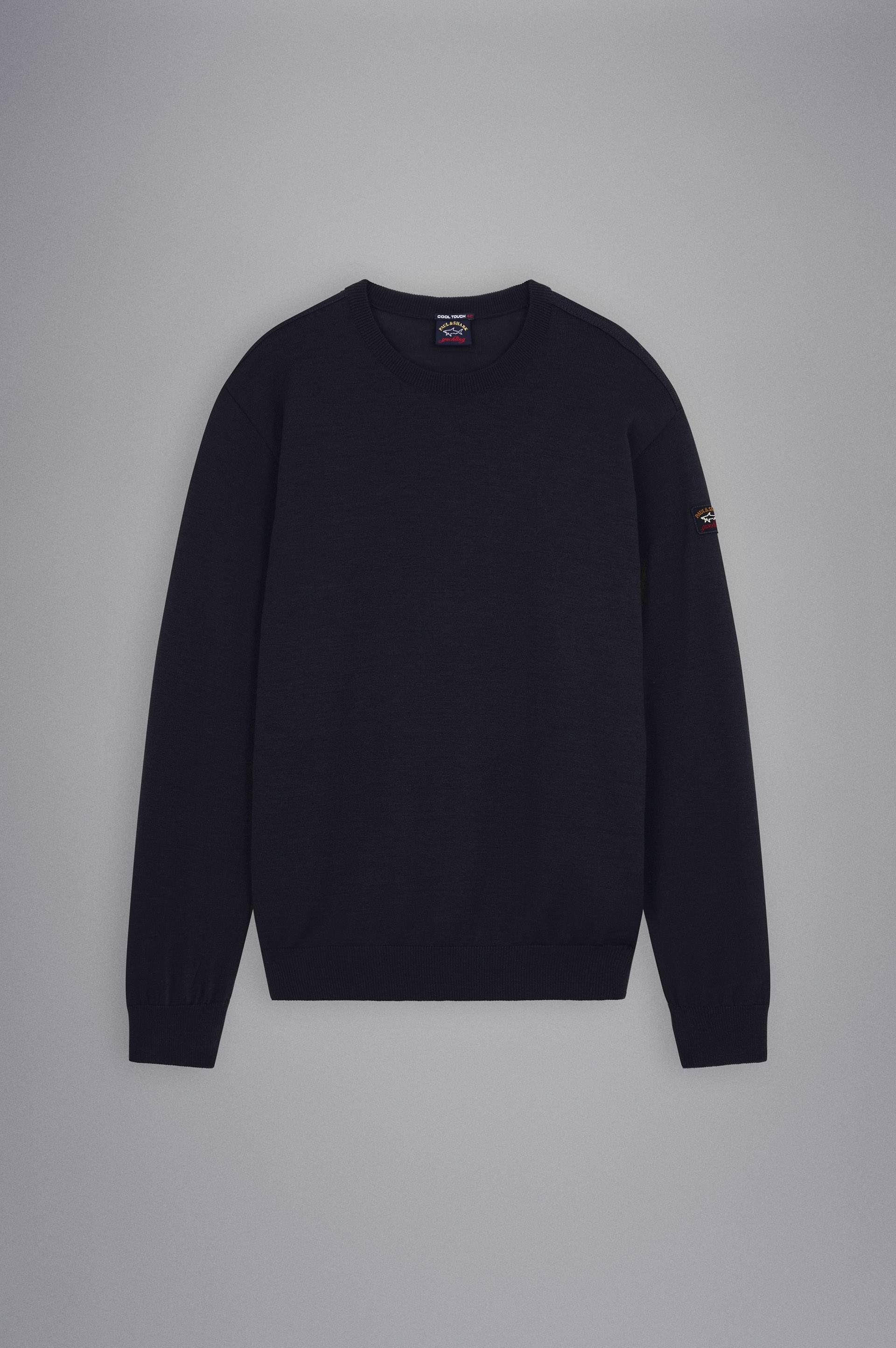 MERINO WOOL CREW NECK WITH ICONIC BADGE - 1