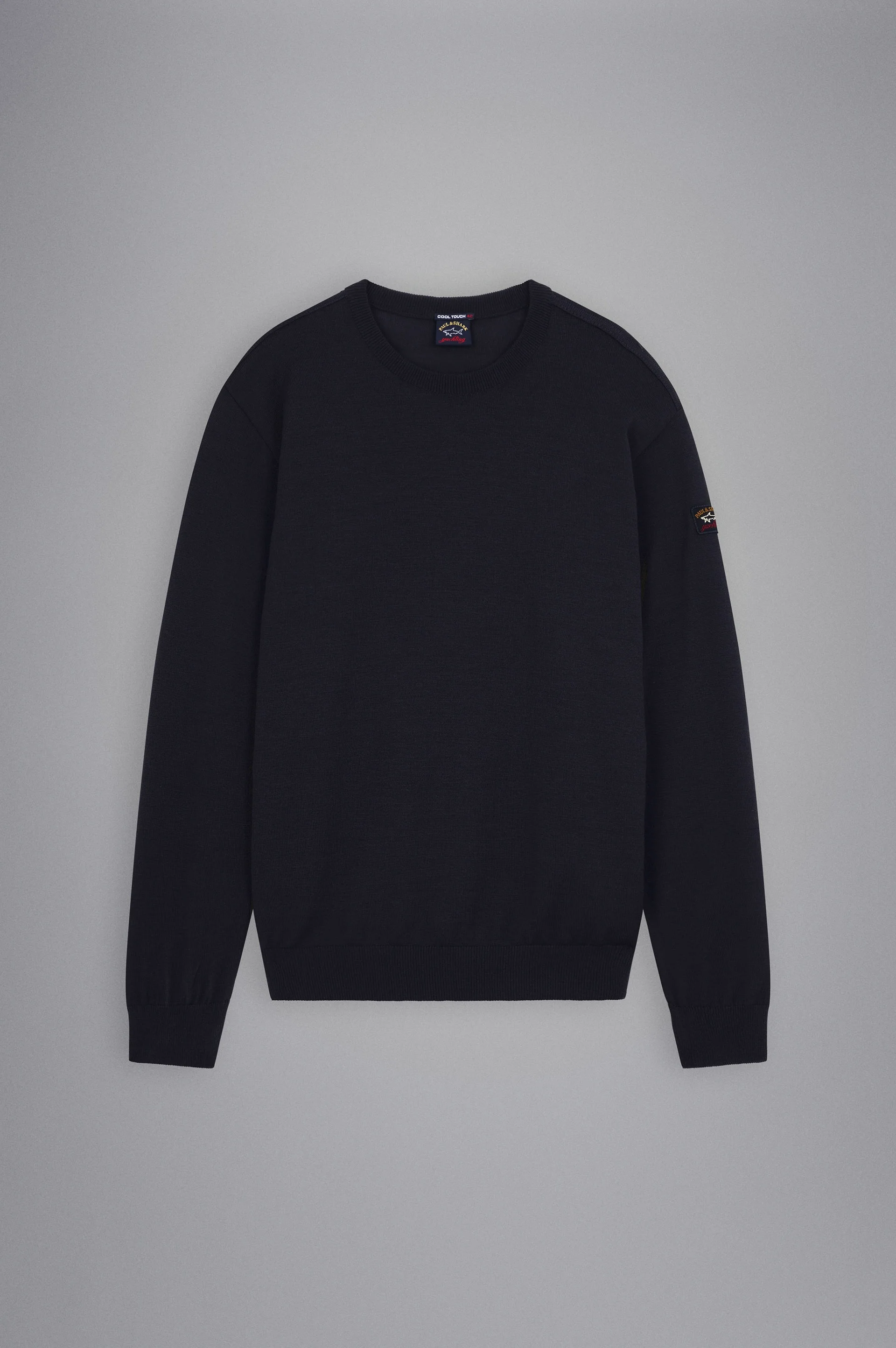 MERINO WOOL CREW NECK WITH ICONIC BADGE - 1