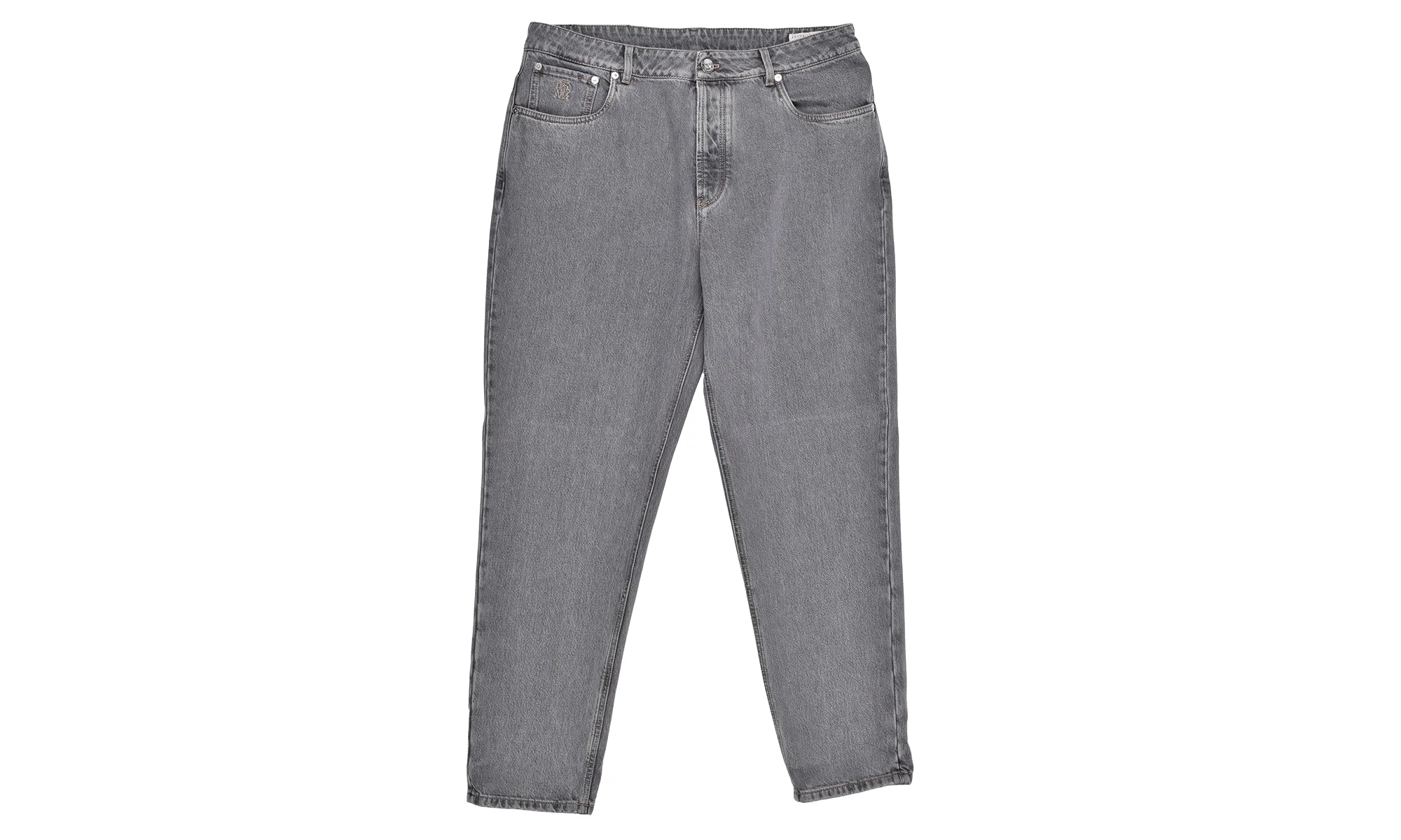 Straight Fit Five Pocket Denim Style Jean Pants "Washed Black" BRUN747 - 1