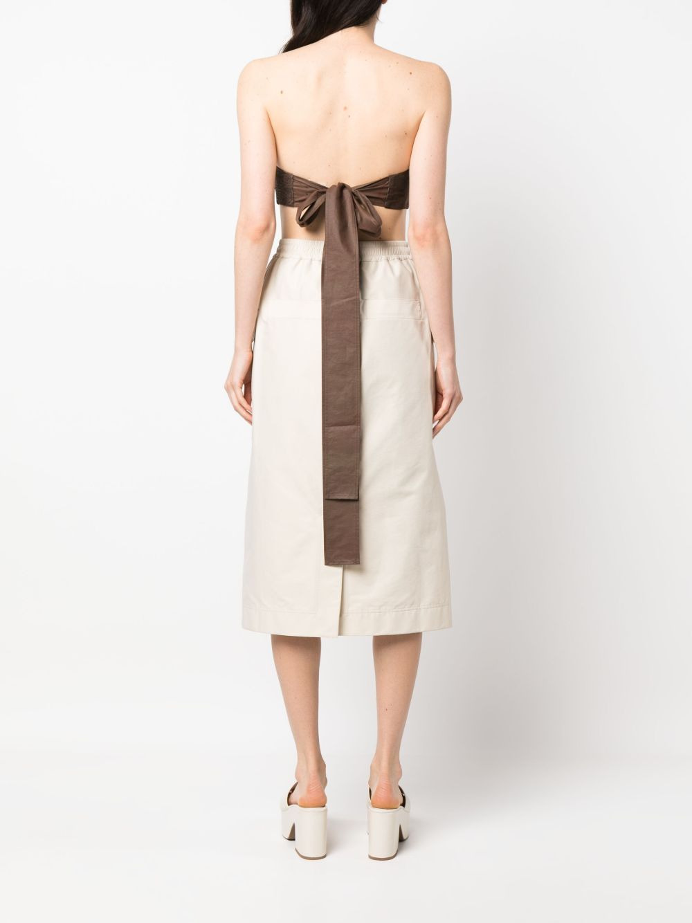 lace-up sleeveless cotton top - 4