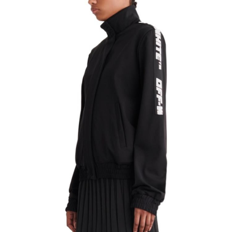 (WMNS) Off-White Logo-Tape Track Jacket 'Black' OWVL016C99JER0011000 - 4