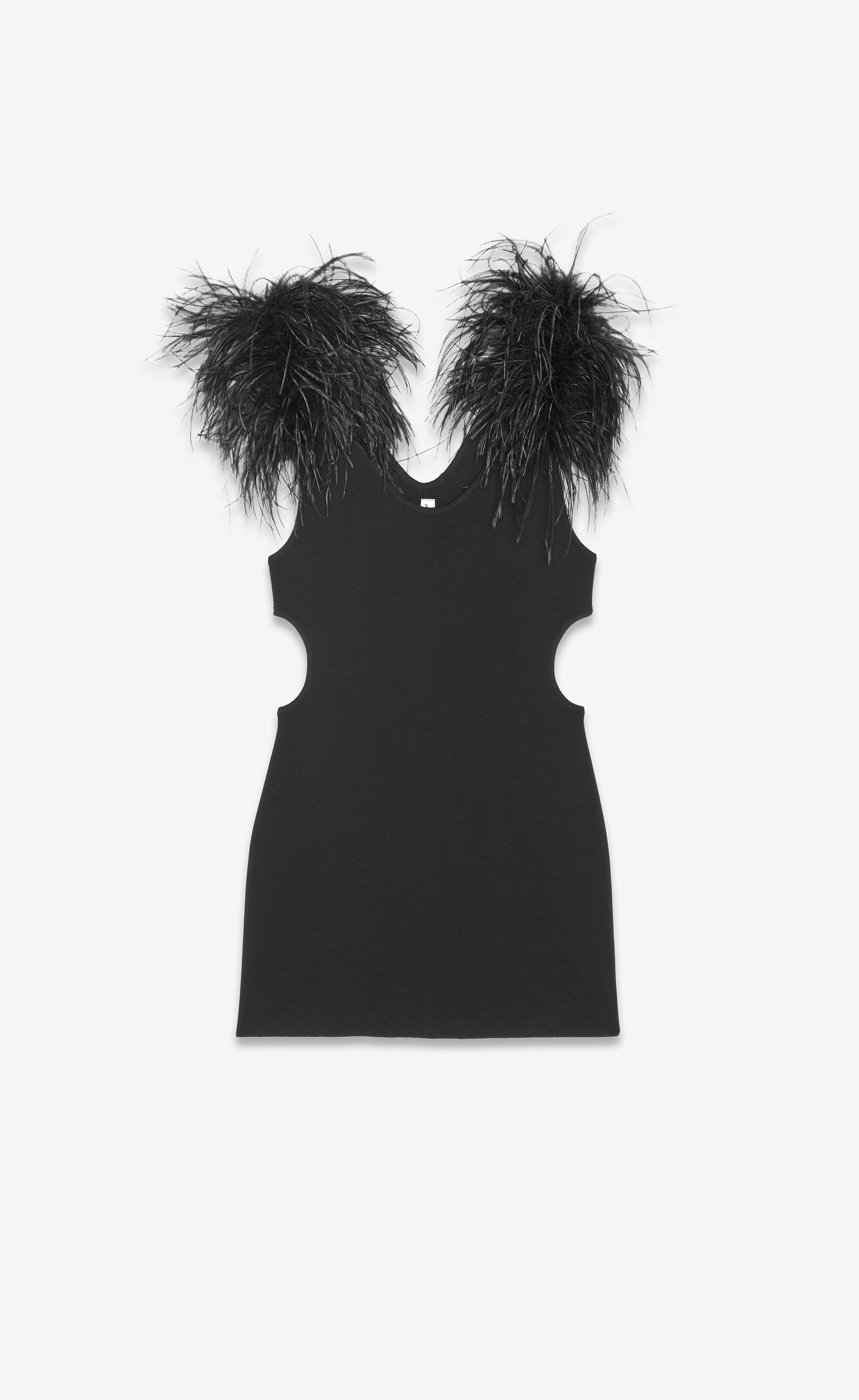 mini dress in wool and feathers - 1