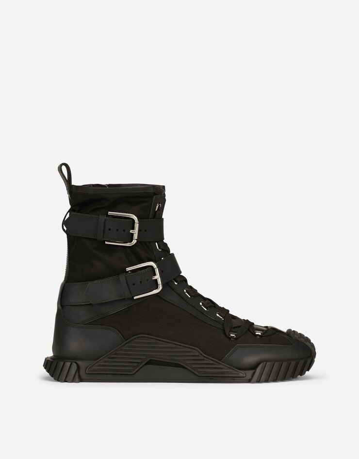 Rubberized calfskin and nylon NS1 high-top sneakers - 1