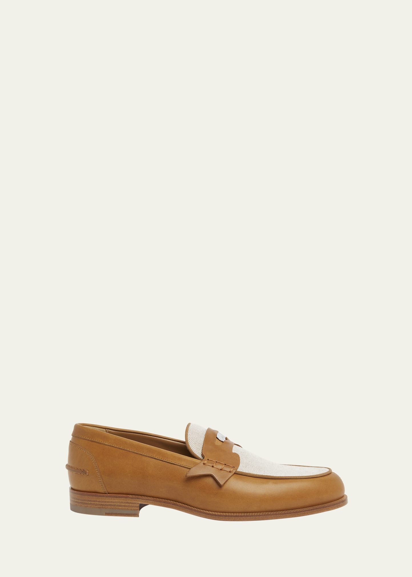 Men's Granariso Leather and Canvas Penny Loafers - 1