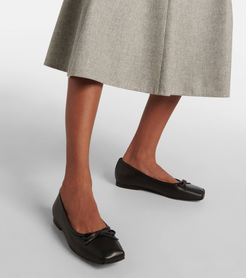 Beaded leather ballet flats 4