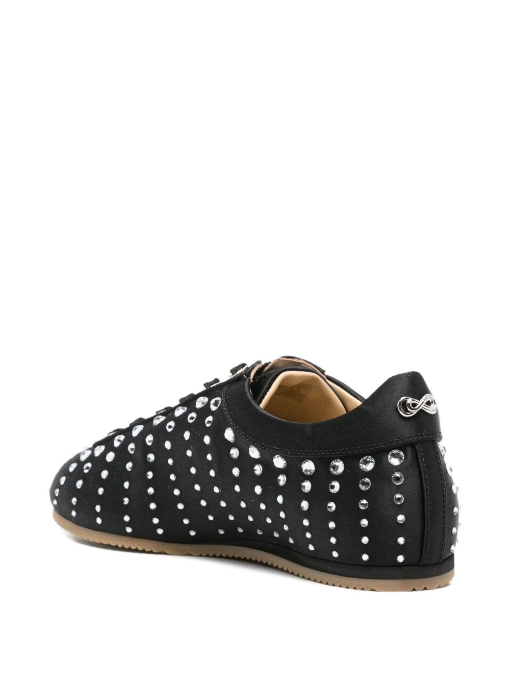 crystal-embellished lace-up sneakers - 3