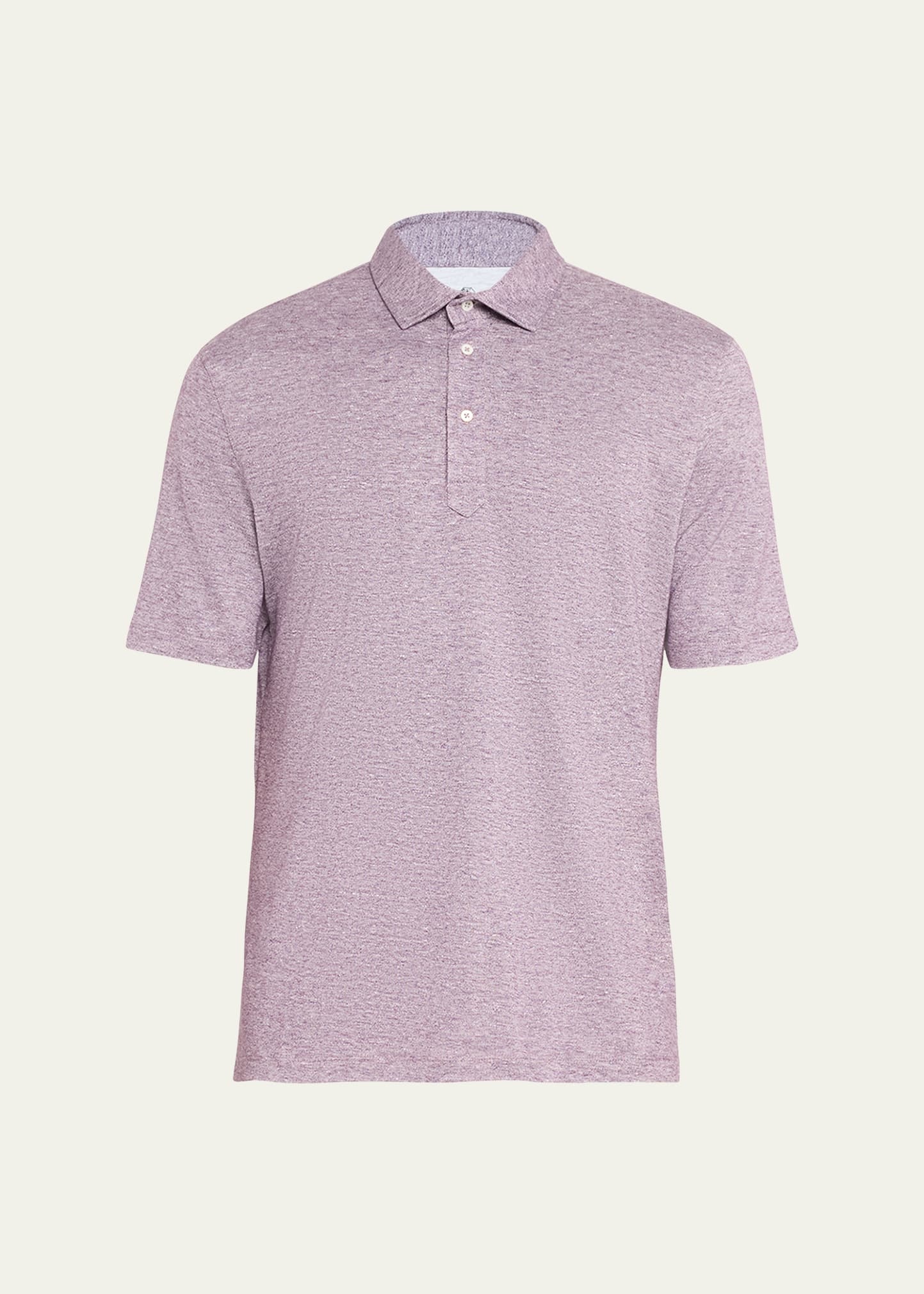 Men's Cotton-Linen Melange Polo Shirt - 1