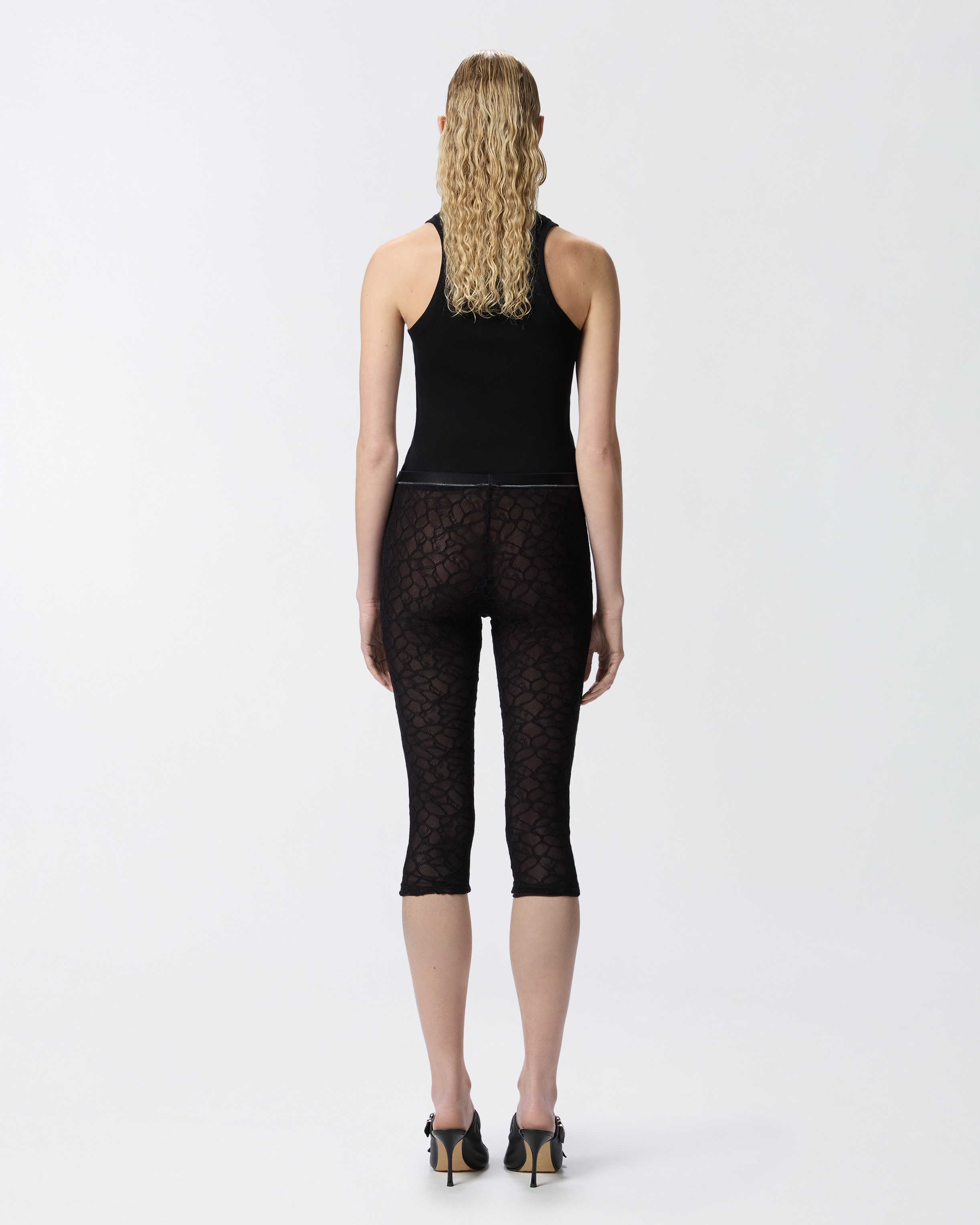 KNEE-HIGH LEGGINGS IN STRETCH LACE - 4