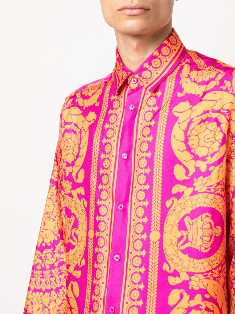 graphic-print silk shirt - 5