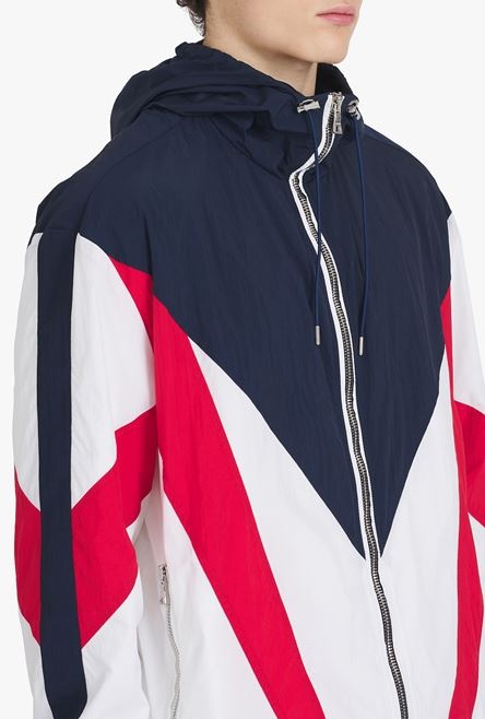 HIGH SUMMER CAPSULE - Navy blue, white and red nylon jacket - 8