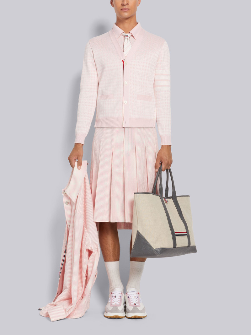 Light Pink Gingham Check Jacquard Short Sleeve Polo 4