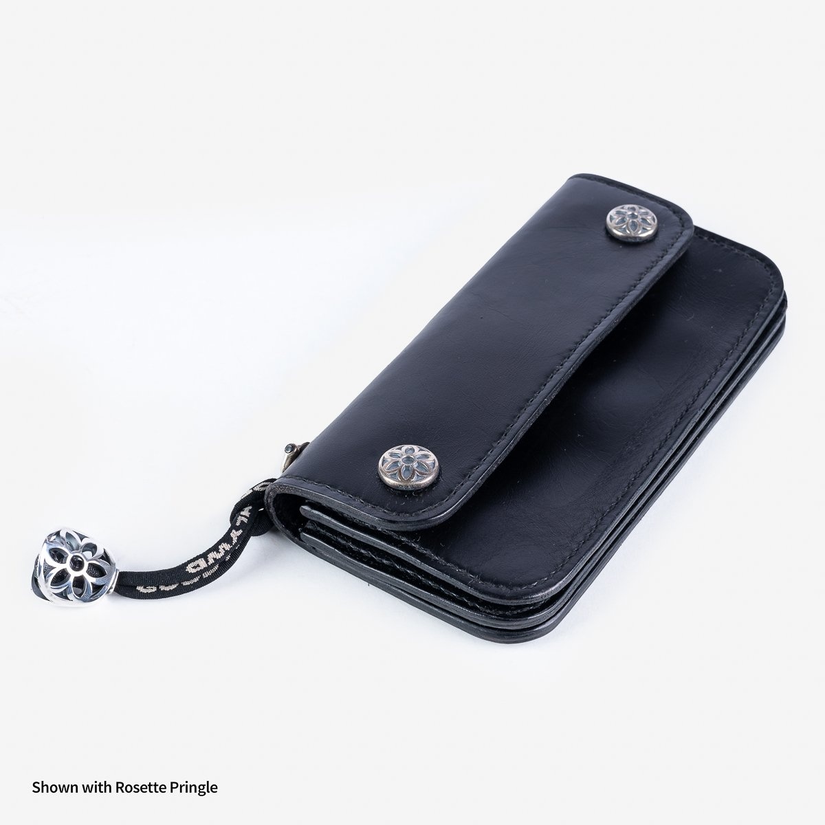 LE-ANSW GOOD ART HLYWD Army/Navy Surplus Wallet w/ Sterling Silver Rosette Snaps and Rosette Pringle - 9