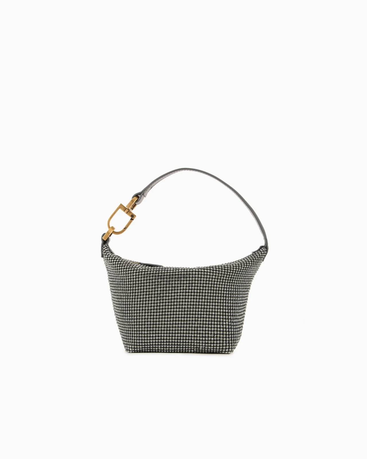 La Prima Soft mini handbag in metallic knit with rhinestones - 1