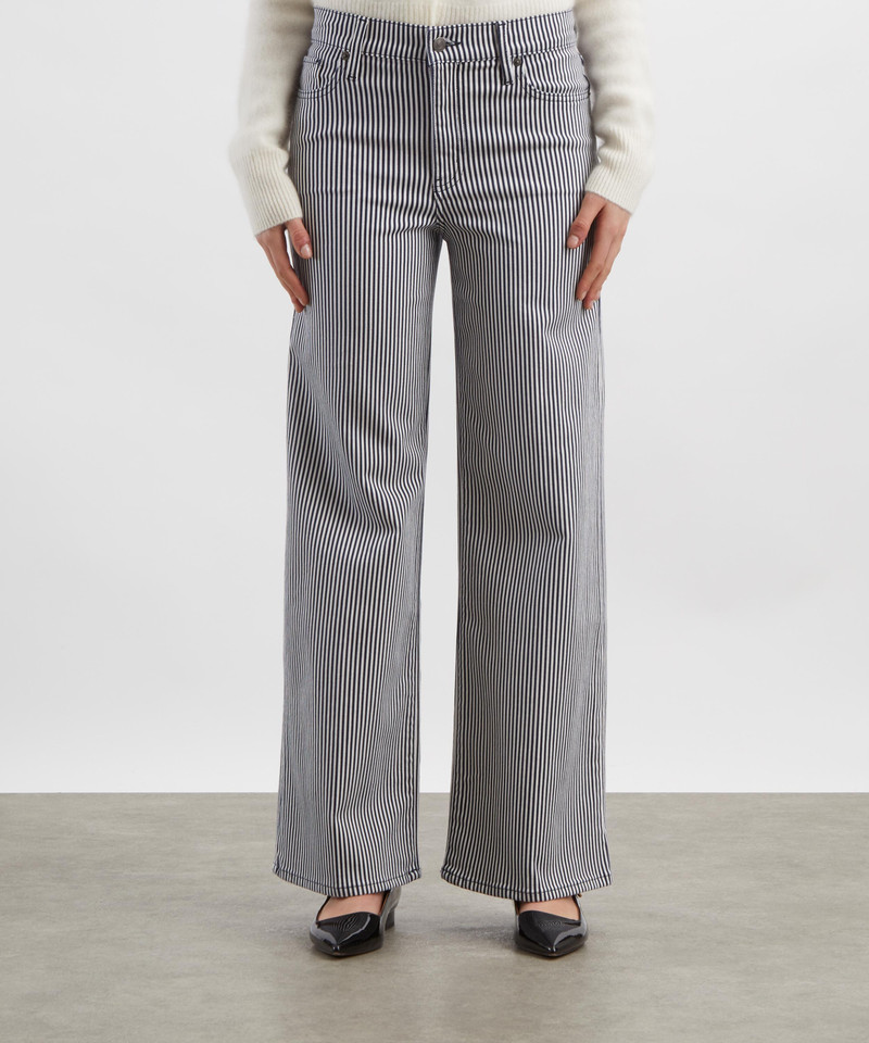 FRAME Le Slim Palazzo Jeans in Navy Stripe outlook