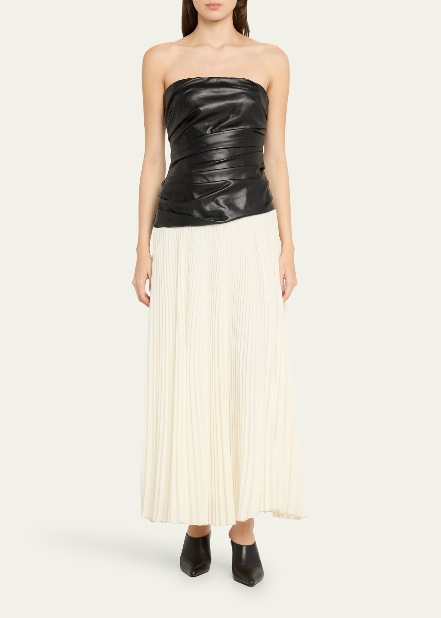 Arie Strapless Bustier Combo Midi Dress - 2