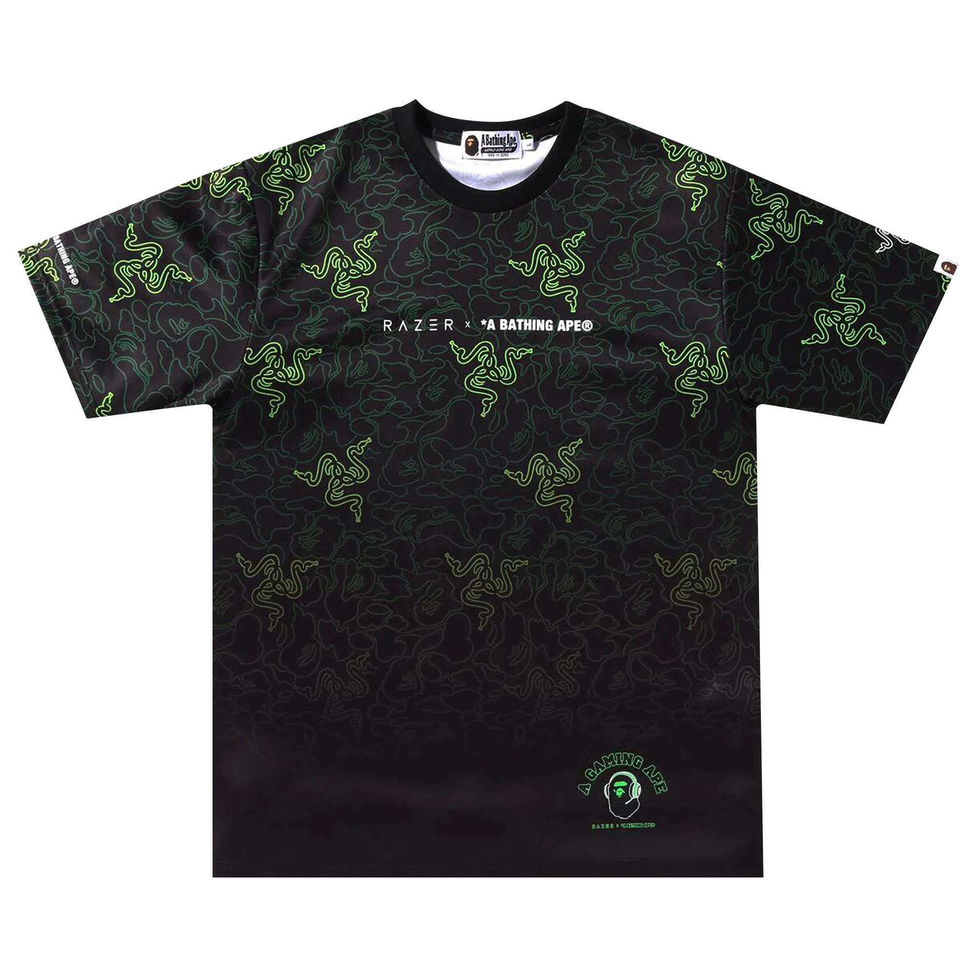 BAPE x Razer Neon Camo Team Tee 'Green' - 1