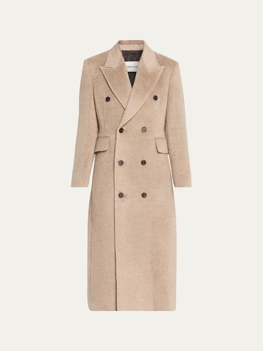 Double-Breasted Wool & Alpaca Coat - 1