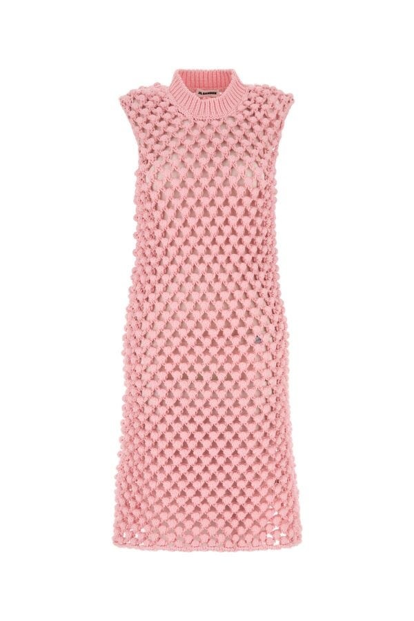 Jil Sander Women Pink Crochet Dress - 1