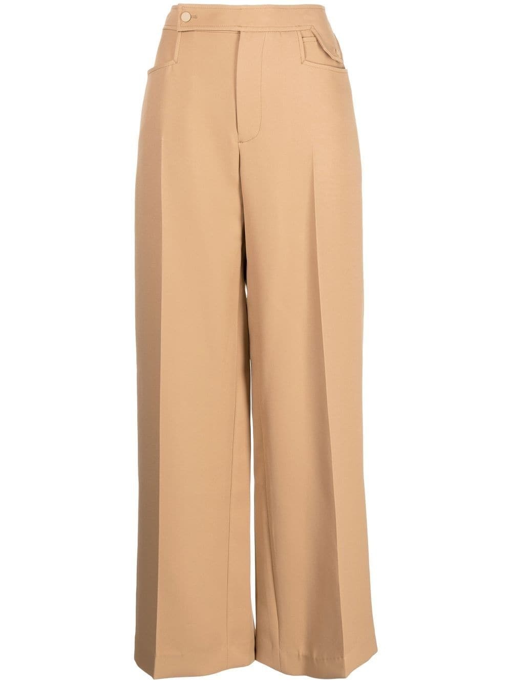 pressed-crease straight trousers - 1