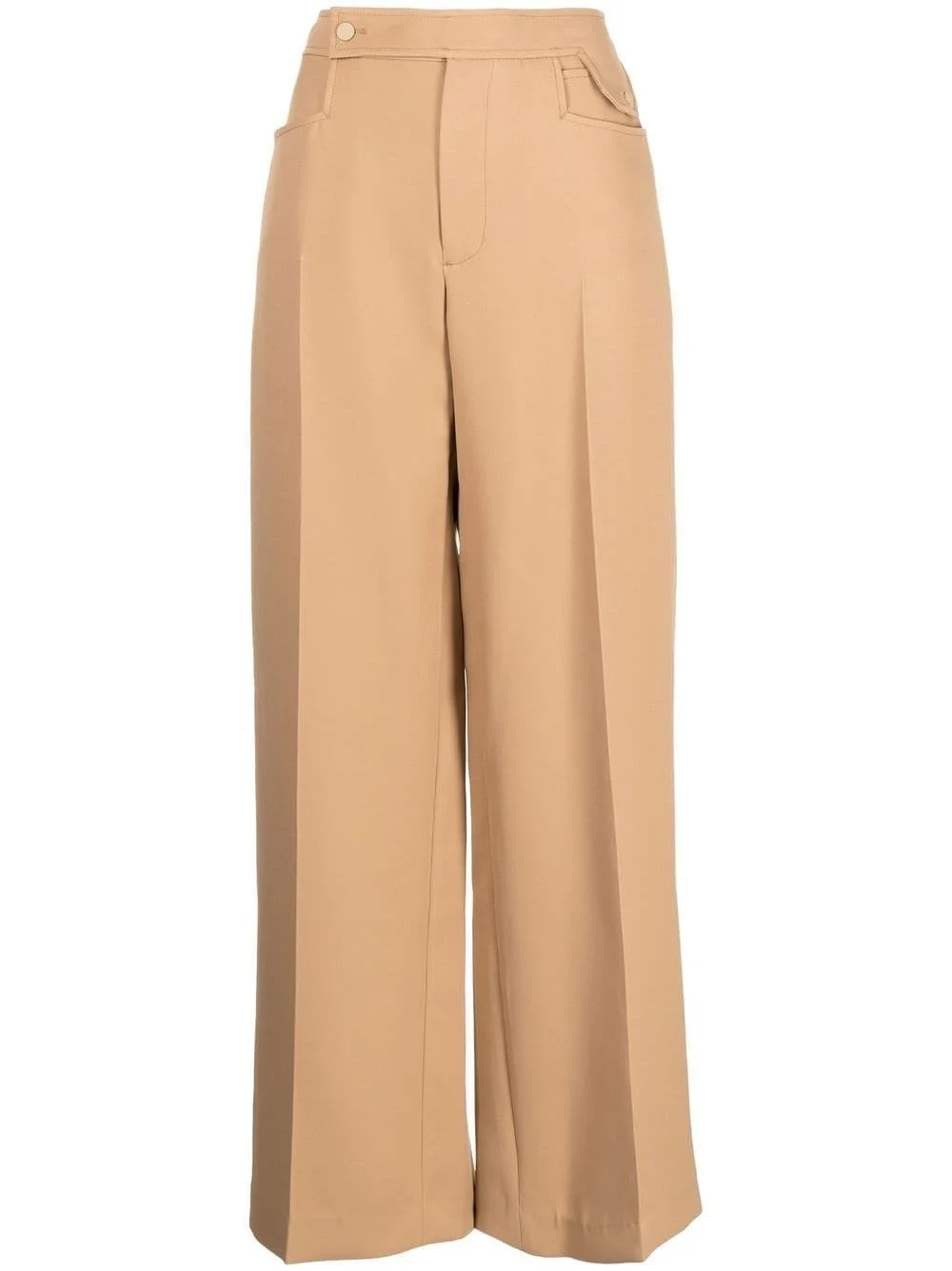 pressed-crease straight trousers - 1