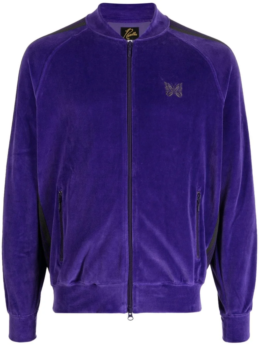 zip-up velour track jacket - 1