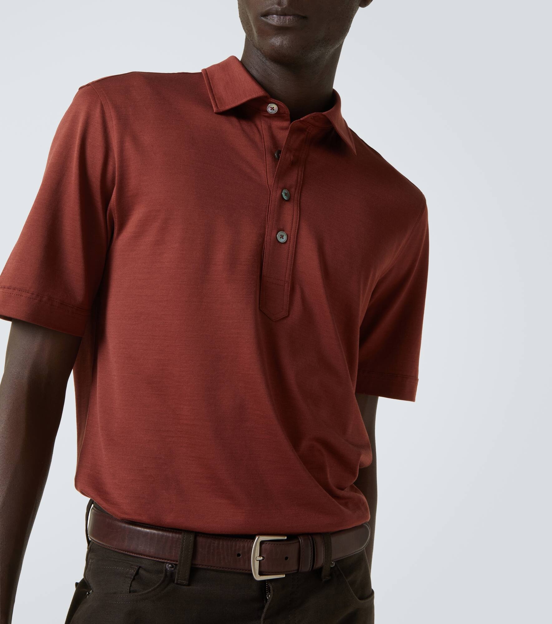 Silk and cotton polo shirt - 5