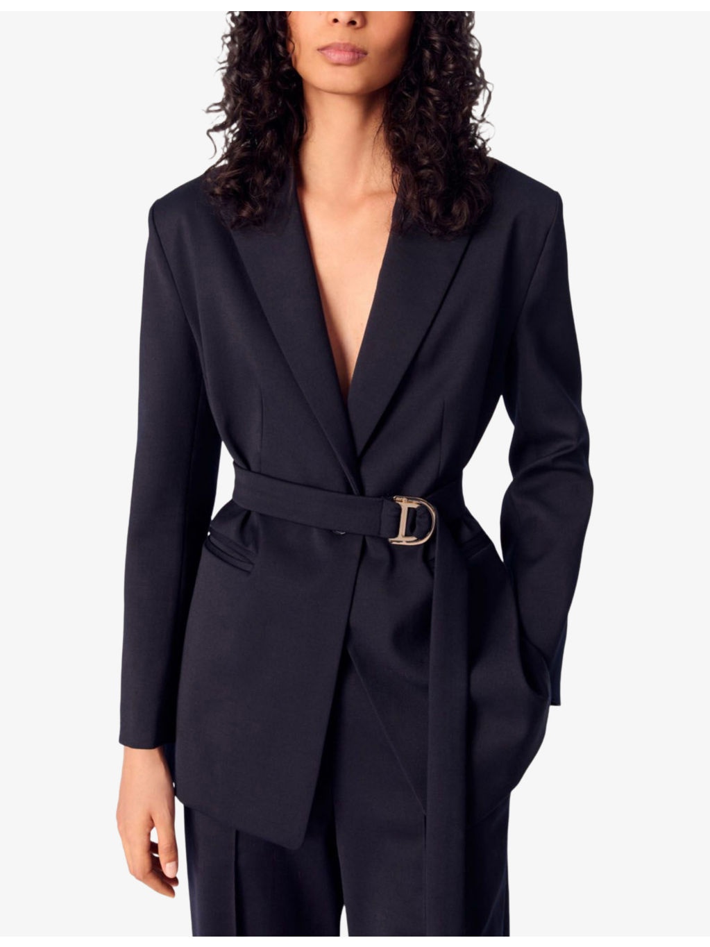 Pleat-Back Single-Breasted Woven Blazer - 5
