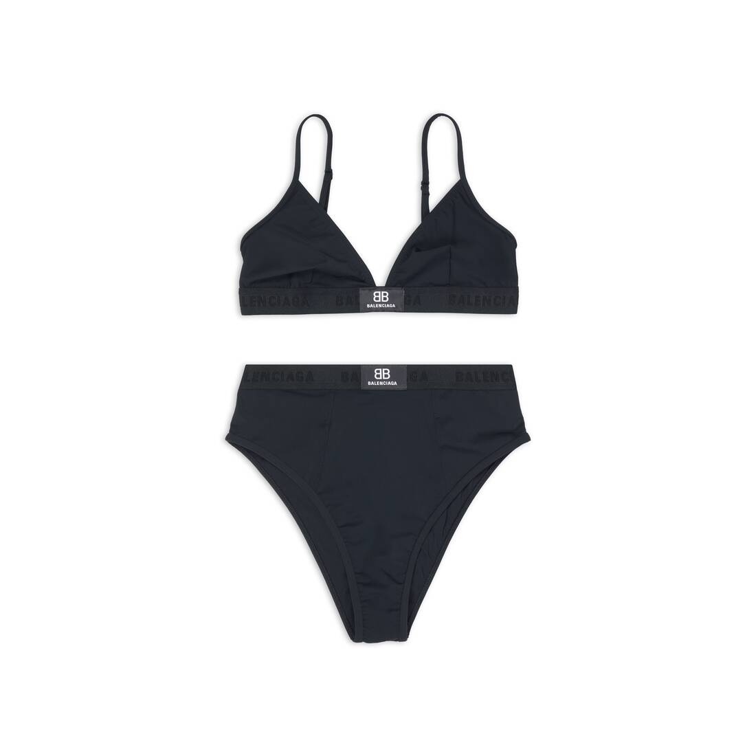 BALENCIAGA Women's Sporty Bikini Set in Black | REVERSIBLE