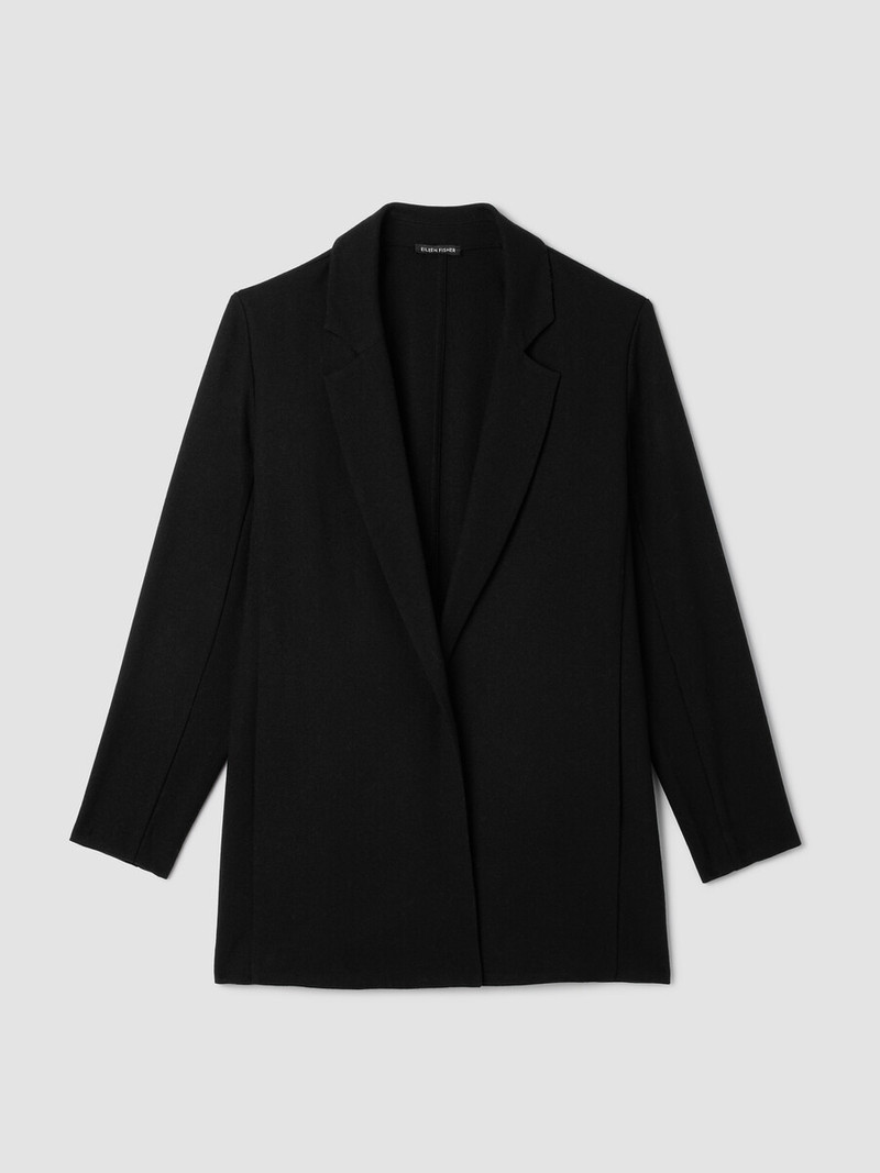 Stretch Wool Crepe Long Blazer 1