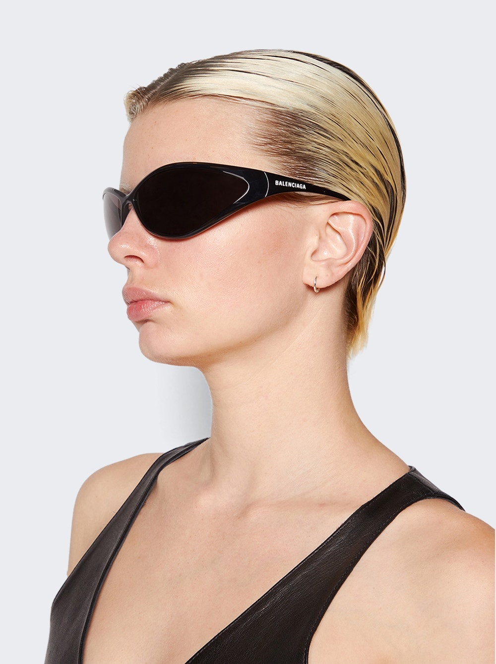 90s Oval Sunglasses Black - 3