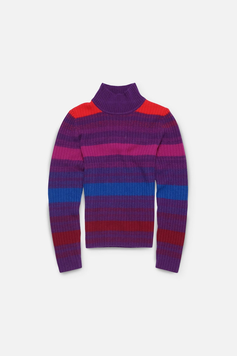 NIGHTFALL RIBBED WOMEN’S CASHMERE MOCK 1