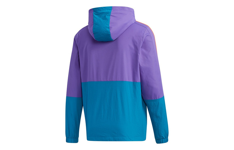 adidas adidas neo M Ss Cs Wb Zipper Cardigan Windproof Colorblock Sports Hooded Jacket Purple GM2280 outlook