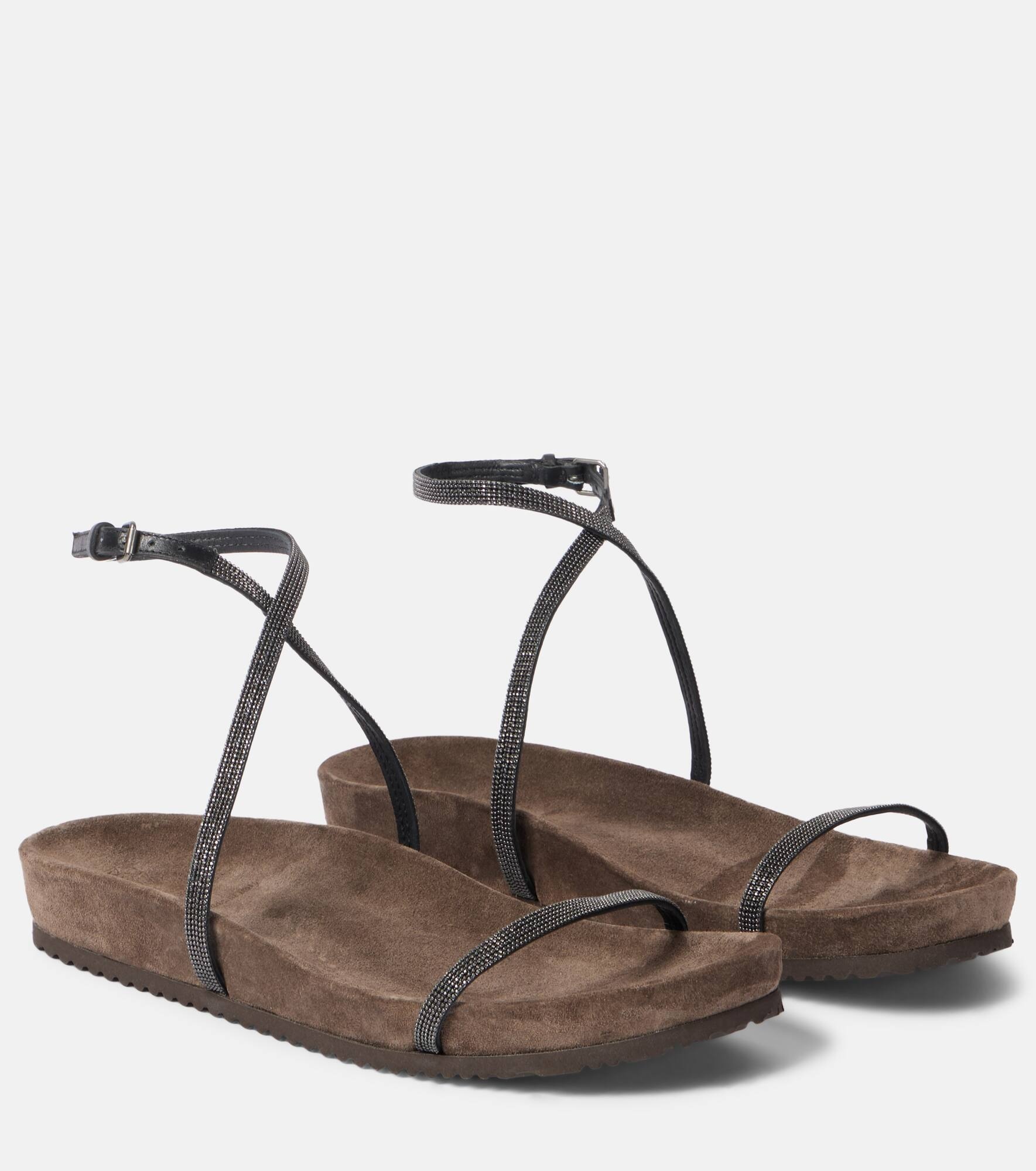 Embellished leather sandals - 1