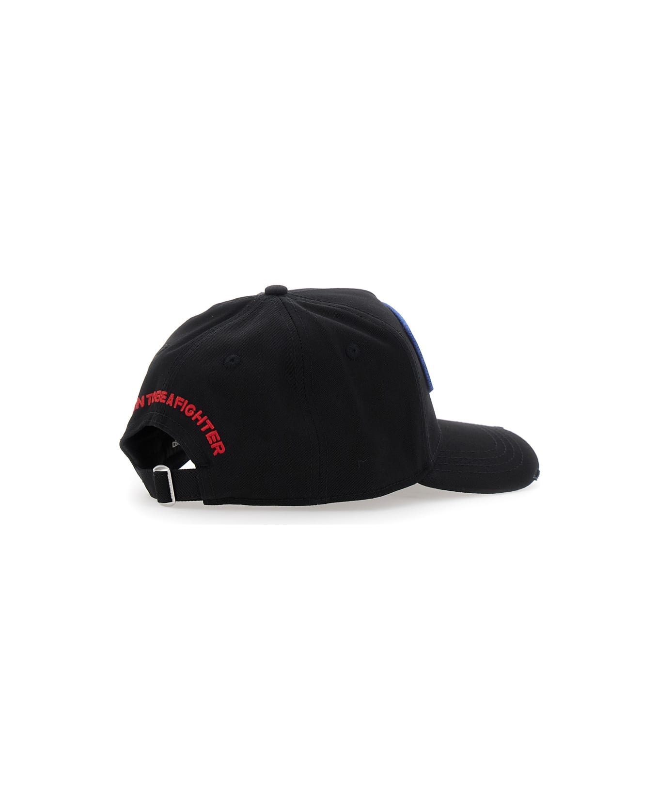 Black Baseball Cap With Maxi Print On The Front And Logo Lettering On The Rear In Cotton Man - 2