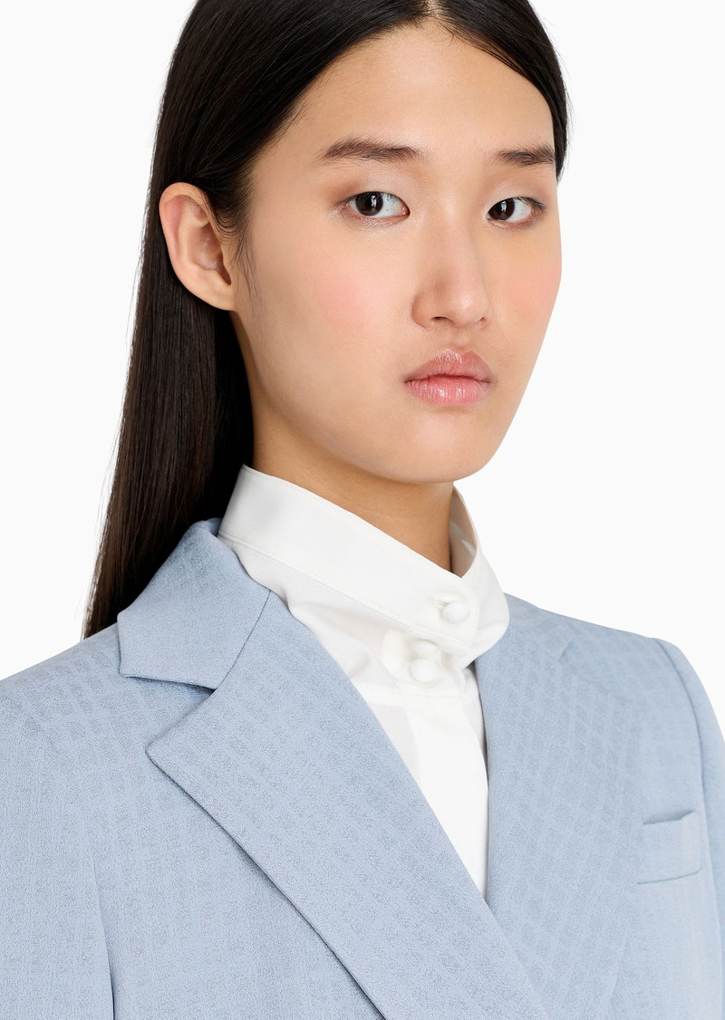 Icon frisottino single-breasted jacket with jacquard micro-check motif 5