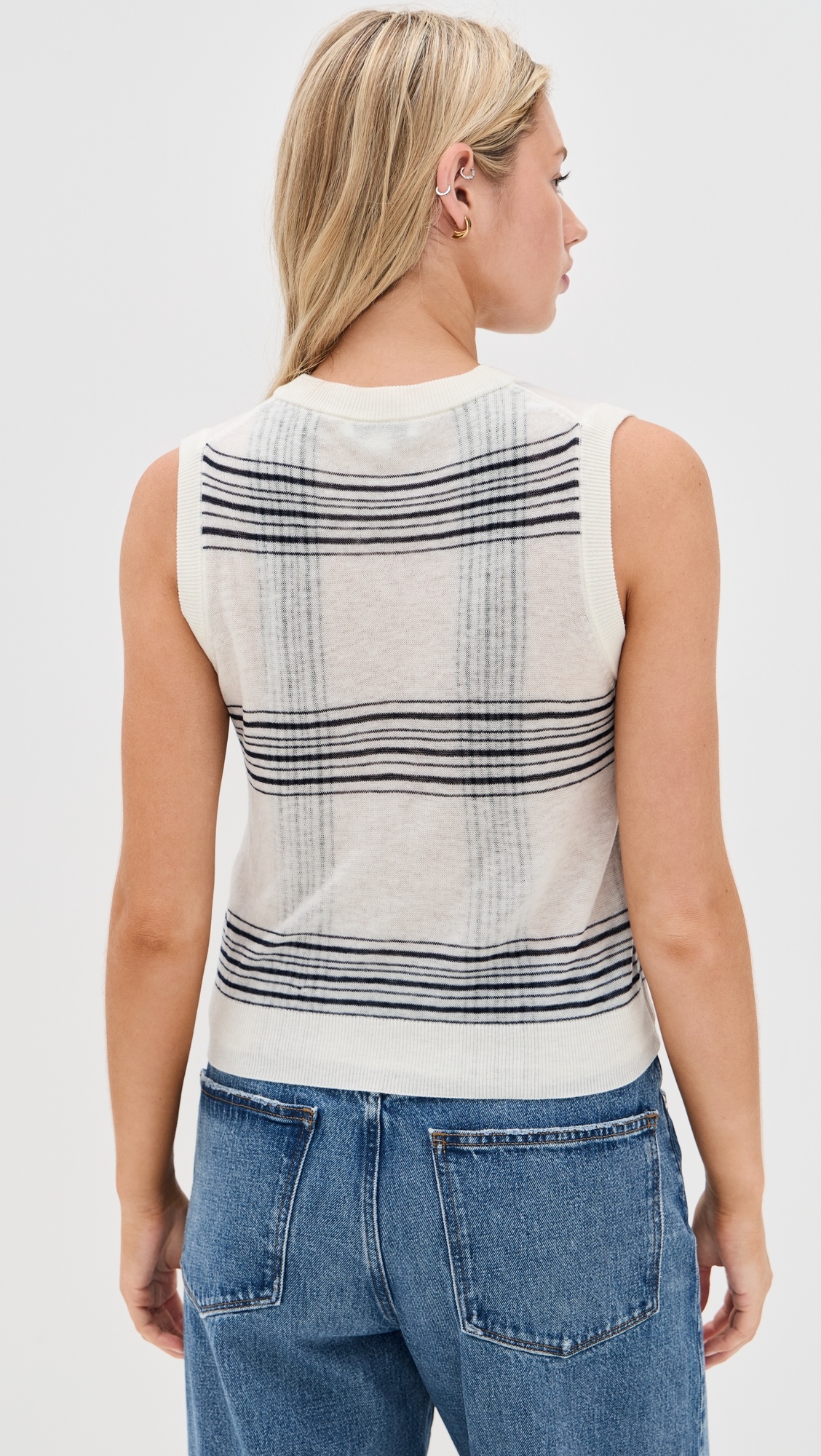Plaid V Neck Vest - 2