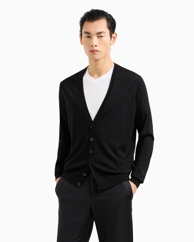 GIORGIO ARMANI Virgin wool cardigan outlook