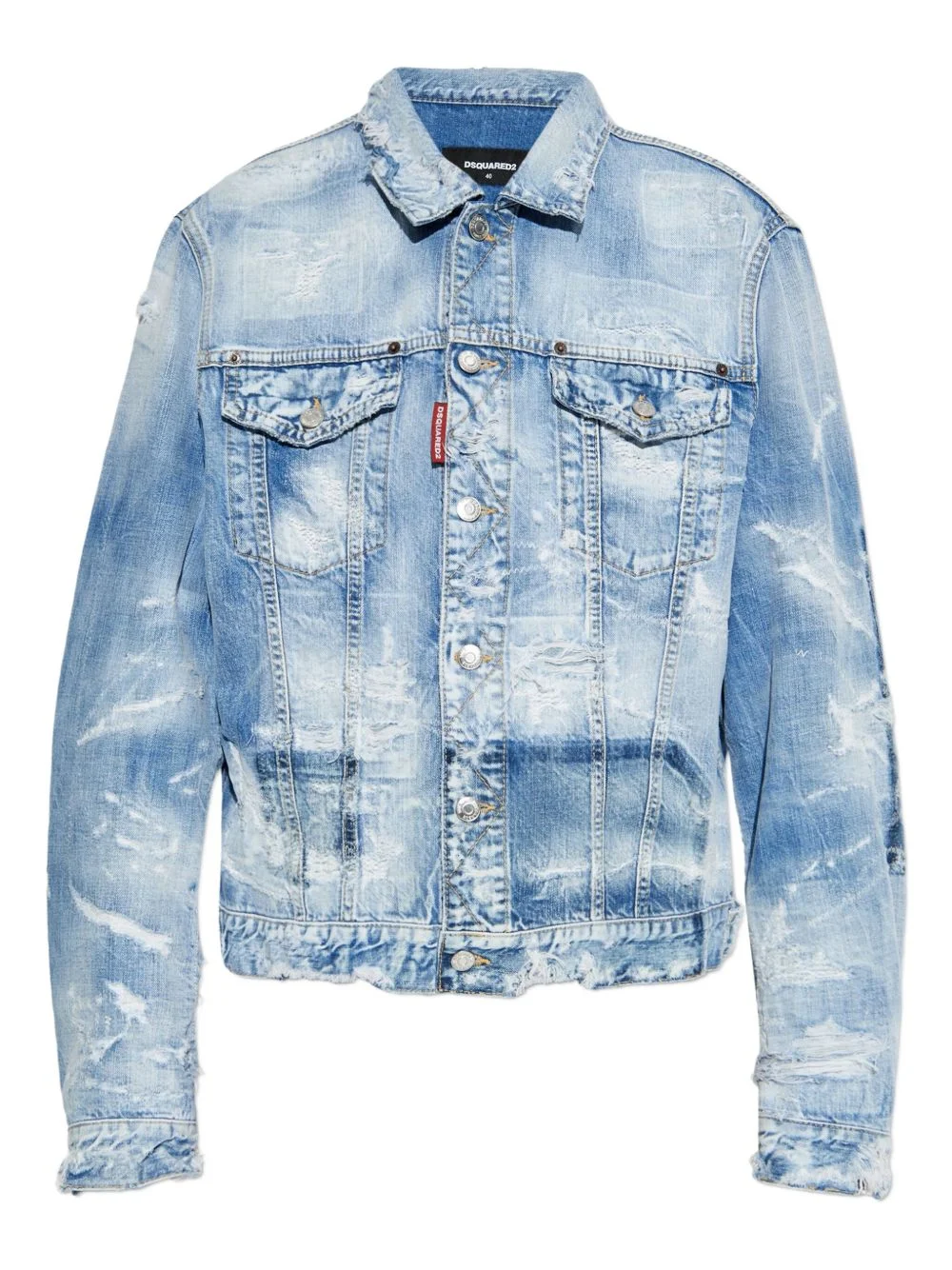 distressed denim jacket - 1