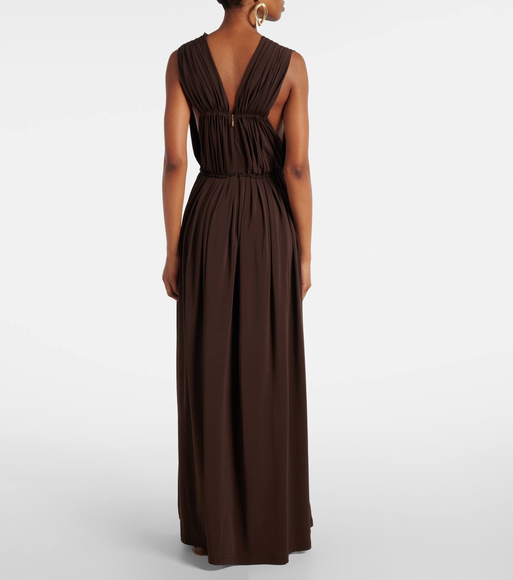 Pleated gathered maxi dress - 3